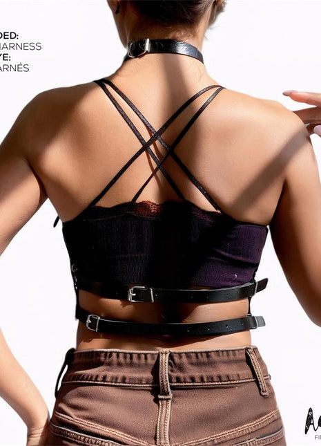 Elva Vegan Leather Chest Harness One size