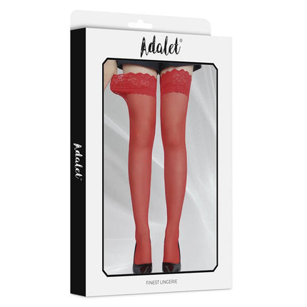Posy Stockings Silicone Straps Red One Size