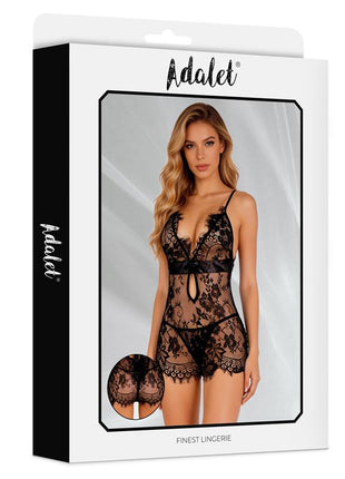 Fiora Babydoll and Thong Black