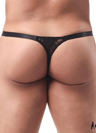 Luca Lace Thong Black