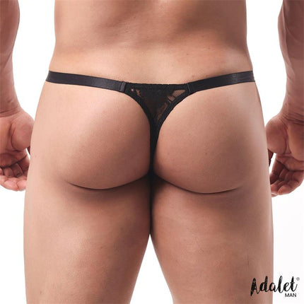 Luca Lace Thong Black