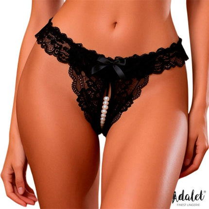 Juliette Black Panty with Pearls