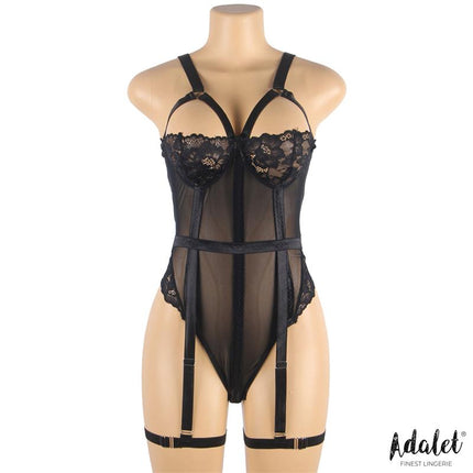 Ariana Teddy with Garter Belt and Leg Rings Black