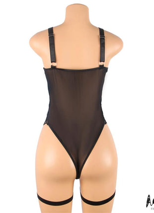 Ariana Teddy with Garter Belt and Leg Rings Black