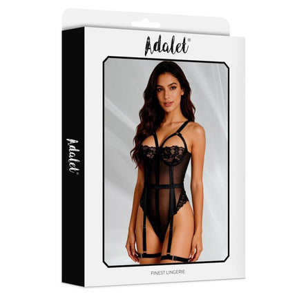 Ariana Teddy with Garter Belt and Leg Rings Black