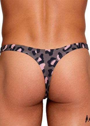John Thong Low Rise Grey Leopard