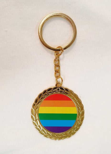 LGBT Pride Round Metal Keychain