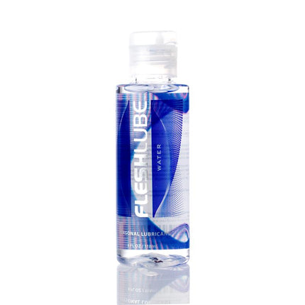 Fleshlube Water 100ml water-based lubricant bottle for Fleshlight use, hypoallergenic and paraben-free
