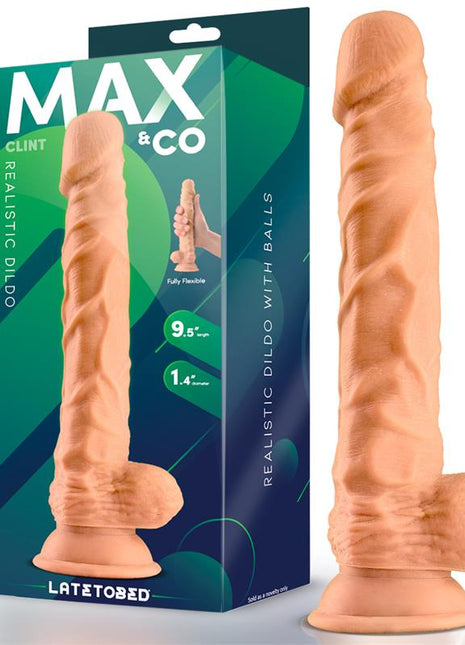 Clint Realistic Dildo with Testicles Flesh 95