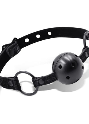 Breathable Gag Ball Sapphire Vegan Leather
