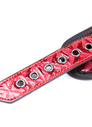 Adjustable Collar With Leash Diamond Vegan Leather