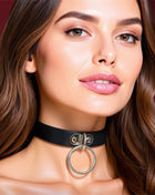 Collar with Ring Vegan Leather One Size