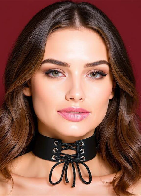Collar with Lace Vegan Leather One Size