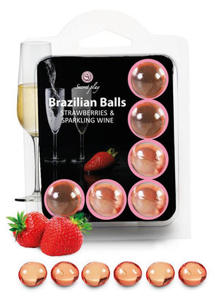 Brazilian Balls Set 6 Strawberries Sparkling Wine