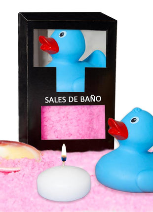 Set Bath Salts Rose Duck Candle and Shell 150 gr