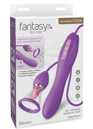 Stimulator with Tongue Suction and Vibration Her Ultimate Pleasure Max