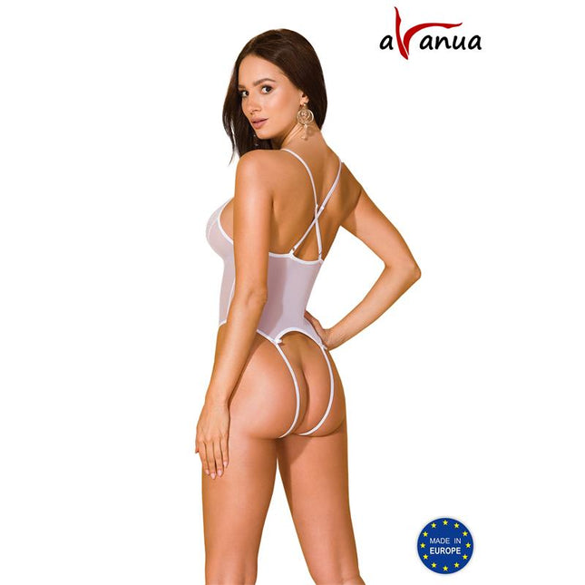 Adelina Body White semi-transparent white one-piece bodysuit from Avanua collection