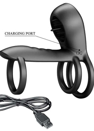 Jammy Triple Vibrating Penis Ring USB