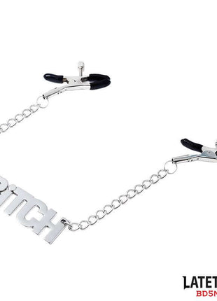 Nipple clamps with Chain - Bitch