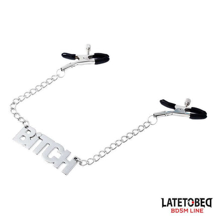 Nipple clamps with Chain - Bitch