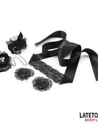 3 Piece Bondage Set Nipple Cover, Eya Mask and HandCuffs