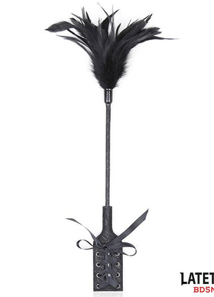 Multi Feathers Tickler and Lace Ribbon Paddle Comb