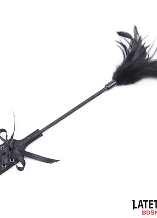 Multi Feathers Tickler and Lace Ribbon Paddle Comb