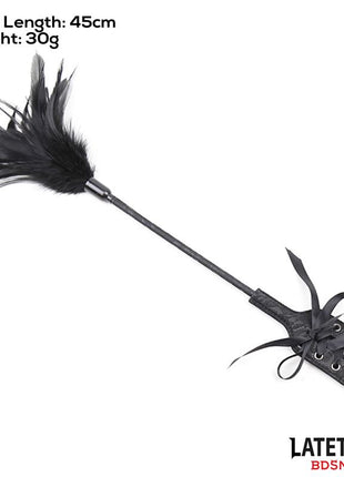 Multi Feathers Tickler and Lace Ribbon Paddle Comb