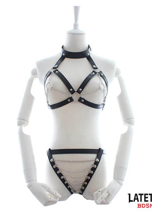 Bra and Panties Bondage Set with Chains