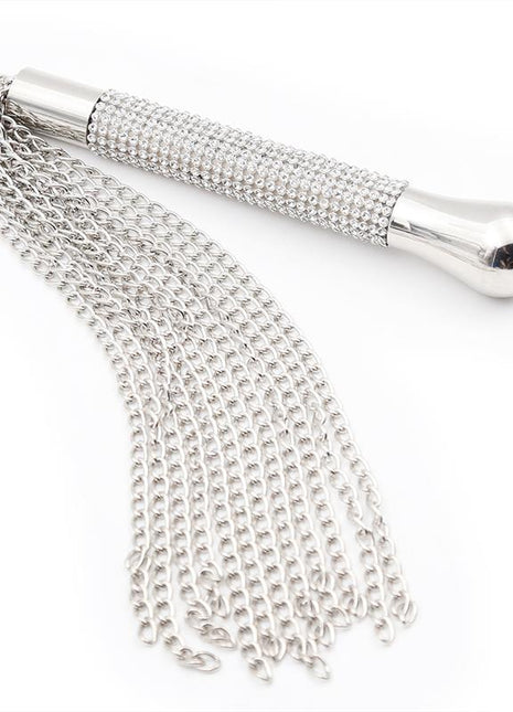 Flogger with Chain Tassel with Rhinestone Handle