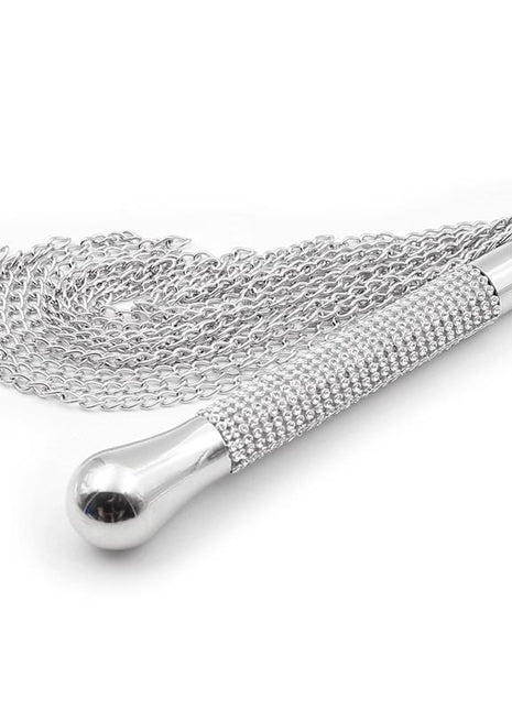 Flogger with Chain Tassel with Rhinestone Handle