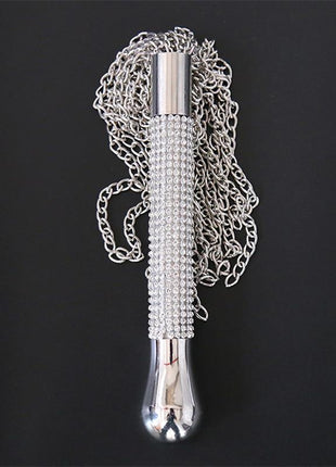 Flogger with Chain Tassel with Rhinestone Handle