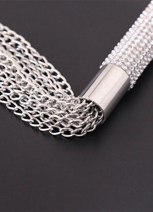 Flogger with Chain Tassel with Rhinestone Handle