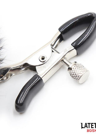 Nipple Clamps with Black Fur