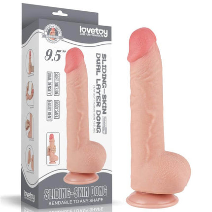 Sliding Skin Dual Layer Dildo 9.5