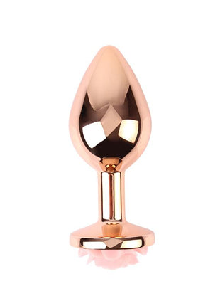 Anal Plug with Rose Jewel Color Rose Size M