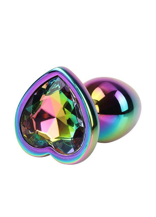 Rainbow Heart Gem Plug Size S