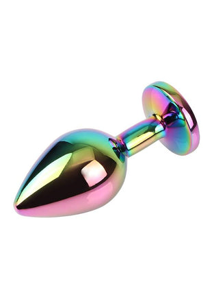 Rainbow Gem Multicolored Anal Plug with Jewel Size M