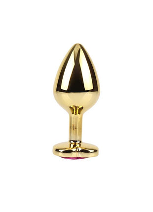 Rosy Heart Golden Anal Plug with Jewel Size M