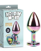 Rainbow Heart Multicolored Anal Plug with Jewel Size M