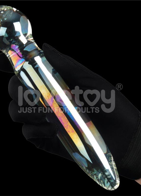 Glow in the Dark Glass Dildo Twilight Gleam Prism Glass