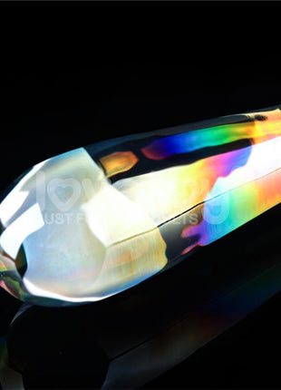 Glow in the Dark Glass Dildo Twilight Gleam Rising Ripples