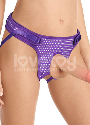 Easy Strap On Harness Polka Dots Purple
