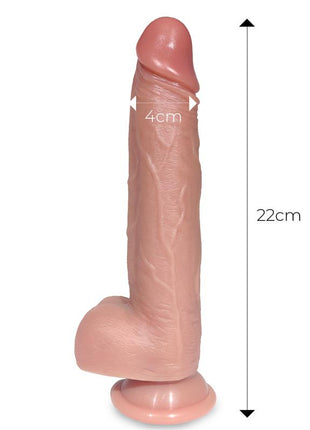 Tiberio Realistic Turbo Shaking Dildo with Thrusting 360º Rotation and Remote Control Liquid Silicone