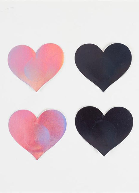 Wow Boobs Nipple Covers Heart Shapped Holographic