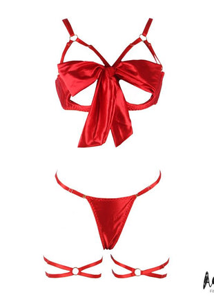 Riley Bra with Bow Thong and Garters Set