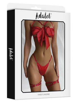 Riley Bra with Bow Thong and Garters Set