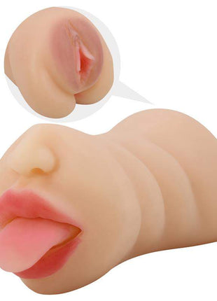 Sarah mouth and vagina masturbator dual-channel male toy in TRP material waterproof design