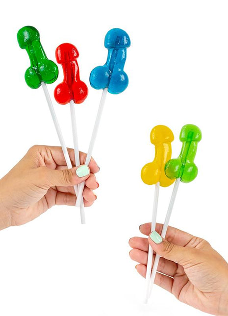 Assorted Display Flavored Penis Shaped Lollipop with Alcohol 40 pcs