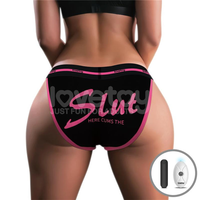 Printed vibrating sexy panties with remote control and rechargeable waterproof ABS bullet for 28-33 inch waist